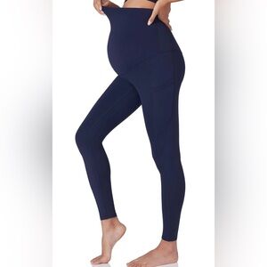 POSHDIVAH Women's Maternity Workout Leggings Over The Belly Pregnancy sz M